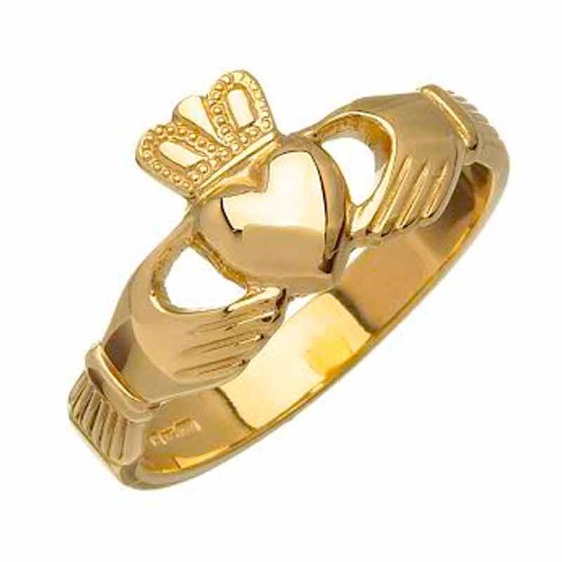 Rounded Heart Claddagh Ring - Large